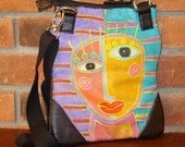 Hand Painted Handbag Purse Shoulder Bag Hipster Bag Cross Body Handbag