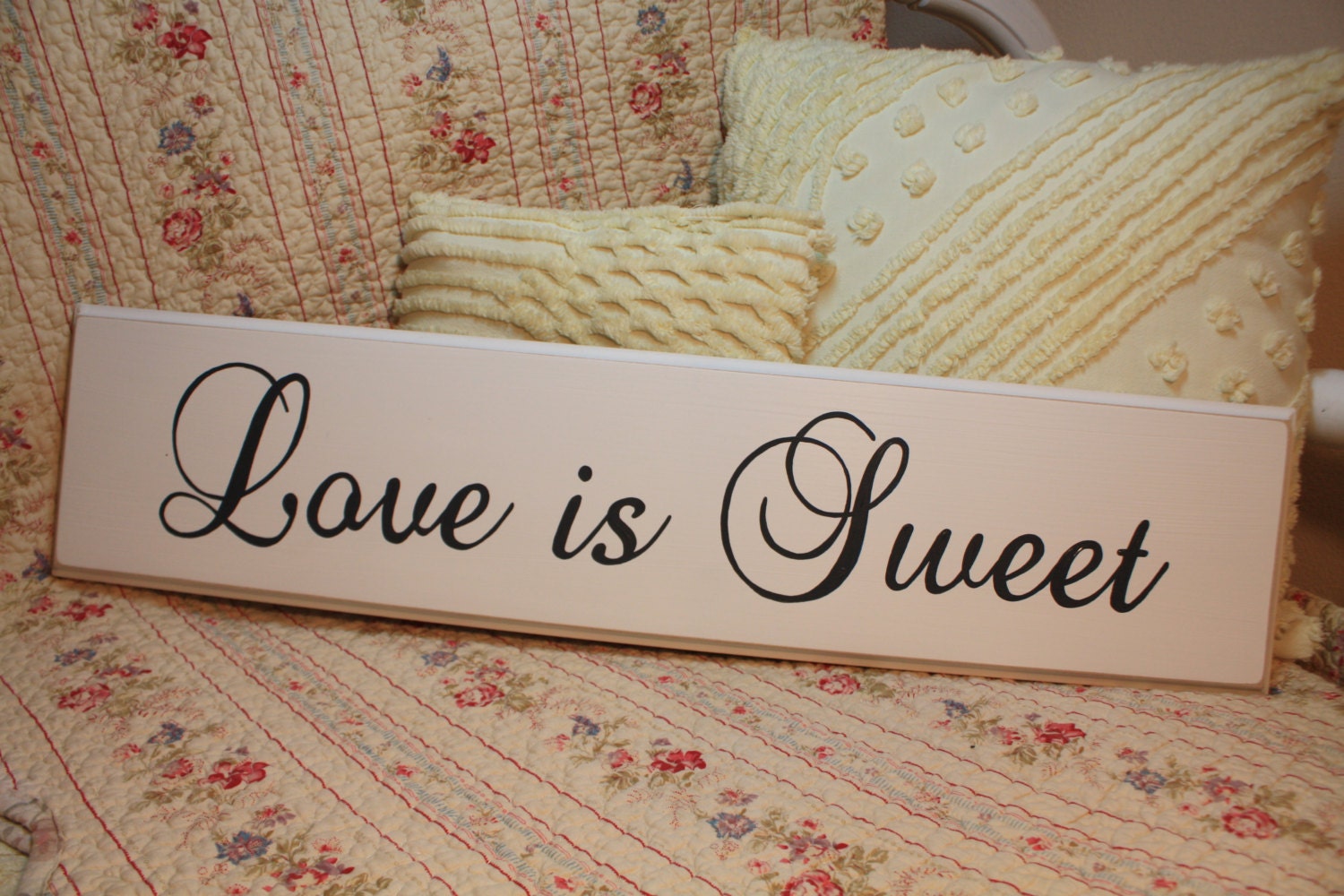 Love is Sweet SIGN Wood Shabby Style Your Color Wedding Candy Bar Cake Table