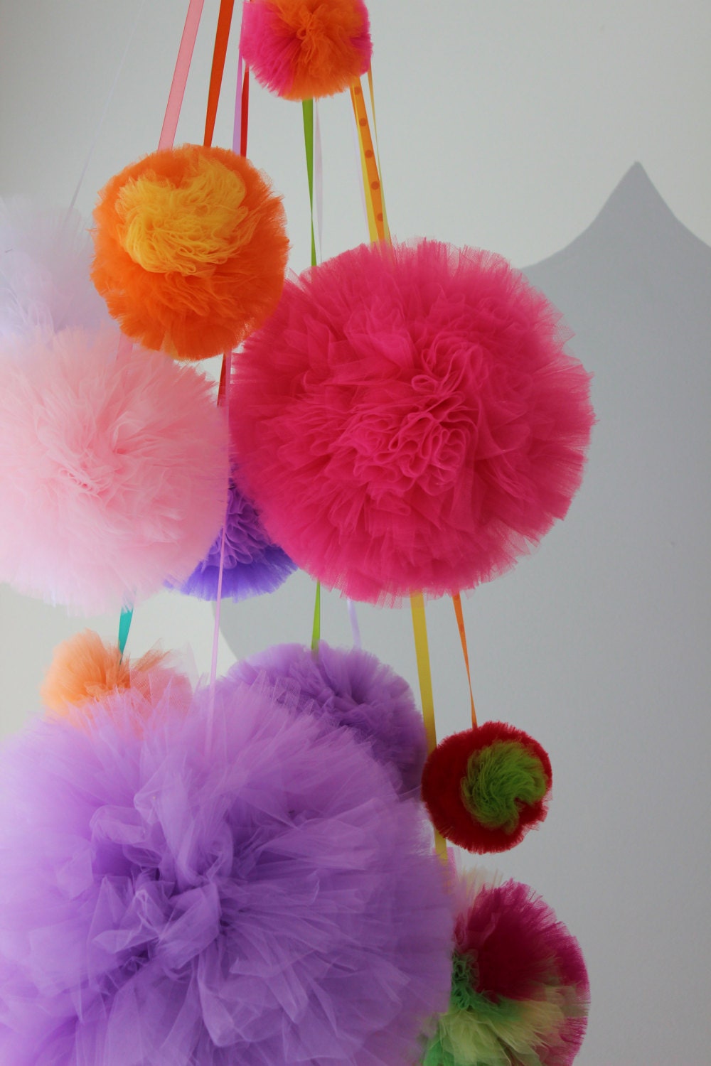 Whimsy Wendy Festive Tulle Puff Chandelier, Set of Assorted Larger sizes, Assorted Colors Il_570xn