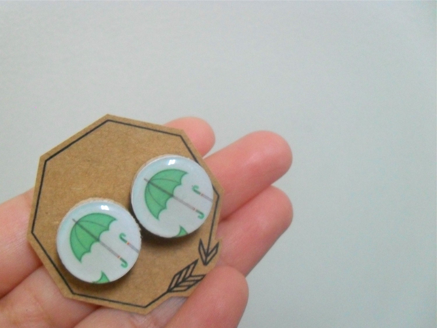 Umbrella Wood Earrings
