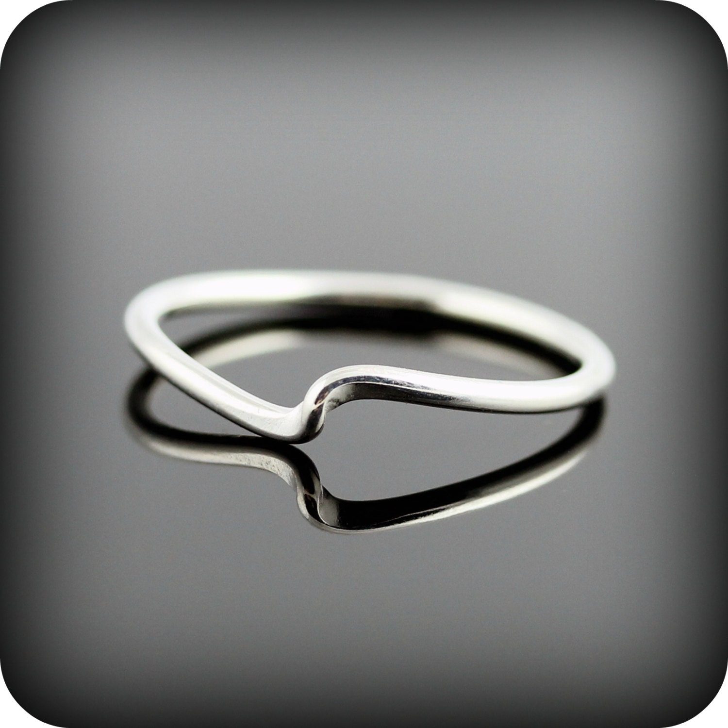 Wave ring - recycled sterling silver ring