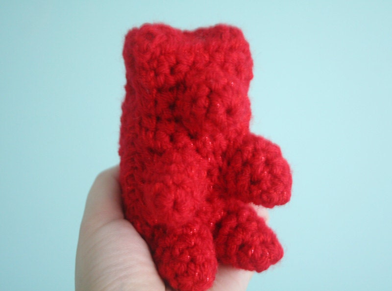 Plush Glittery Red Gummy Bear
