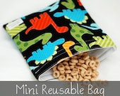 Midnight Dinos - Mini Reusable Bag from green by mamamade