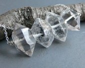HERKIMER DIAMOND necklace twin pointed quartz crystals