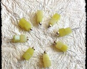 Spring Clearance Sale Snag Free Stitch Markers Extra Small Set of 8 -- Lemon Agate -- J12-- Fits up to size Us 4 (3.5mm) Knitting Needles