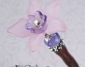 RESERVED for ladyrose216- Primrose Faerie Passage Hair Stick- Purple