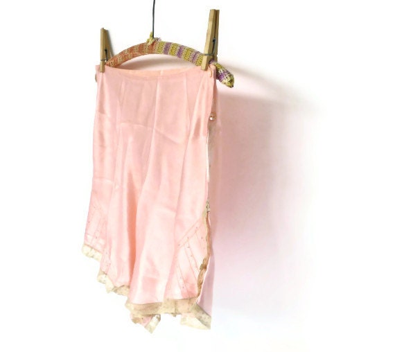 Antique Pink Silk Charmeuse 1920s Tap Pants