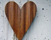 Wooden Wall Heart, Salvaged Wood Art, Primitive Heart