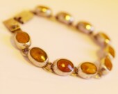 Vintage Estate Mexican Amber Sterling Silver Bracelet Free Shipping
