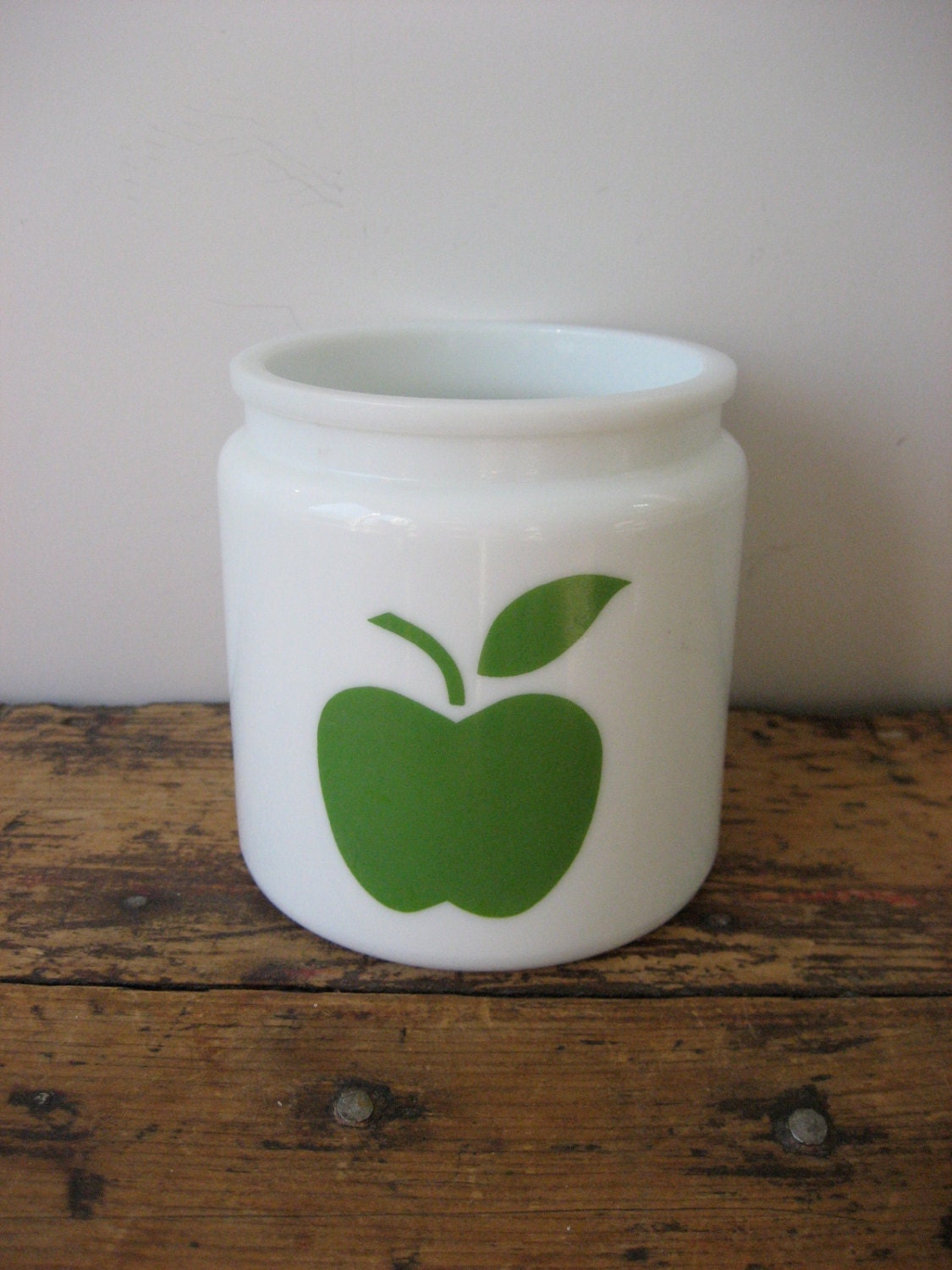 Green Apple Vase Pencil Older Ceramic Jar
