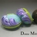 HANDMADE LAMPWORK BEADS Earrings Pair Donna Millard sra Spring Fresia purple orchid aqua green lily flower earring