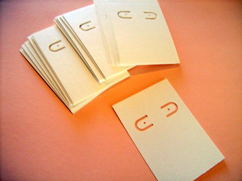 30 Earring cards - soft white -  leverback earring cards