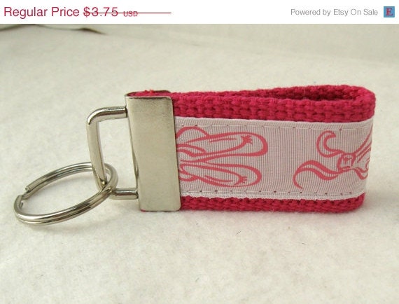 Anniversary Sale Ballet Mini Key Fob Pink Dance Key Chain Zipper Pull