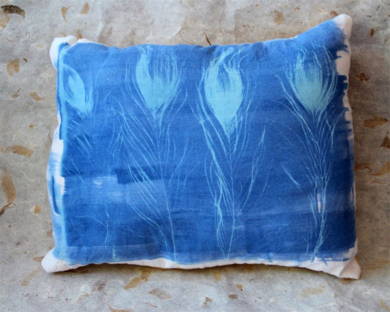 Cyanotype Throw Couch Pillow - Small