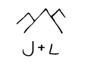 Rustic Wedding themed custom rubber stamp mountains intials