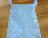 Small Denim Grommet Tote Bag