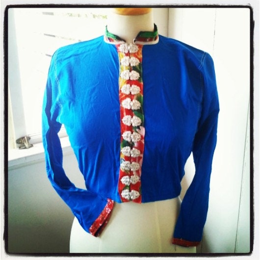 Vintage colourful Lao womens blouse