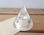 Vintage Glass Paper Weight - Pyramid - Office Decor - Industrial Decor Fathers Day Gift