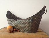 Rustic Metal Planter - Decorative Metal Planter - Shabby Decor - Home Decor - Basket