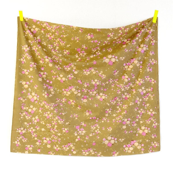 Nani Iro Japanese Fabric Little Letter A/W 2012 - metallic pink on latte