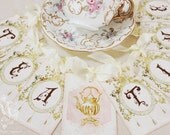 Tea Time bunting, garland, vintage style party decoration,high tea, bridal shower, Baby shower, Alice in Wonderland, Marie Antoinette