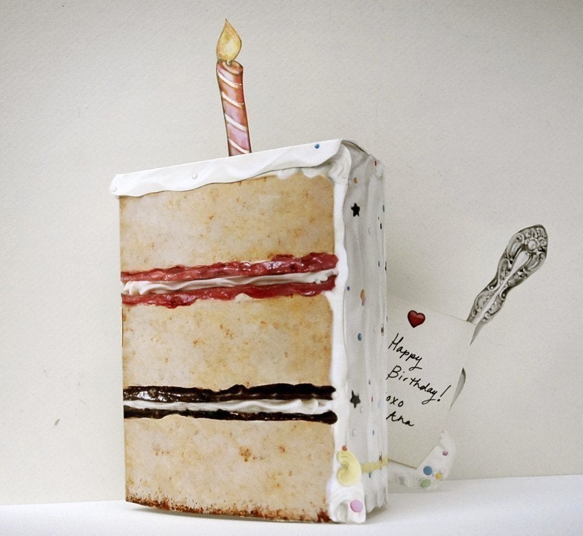 Birthday Let Them Eat Cake Pop Up Card