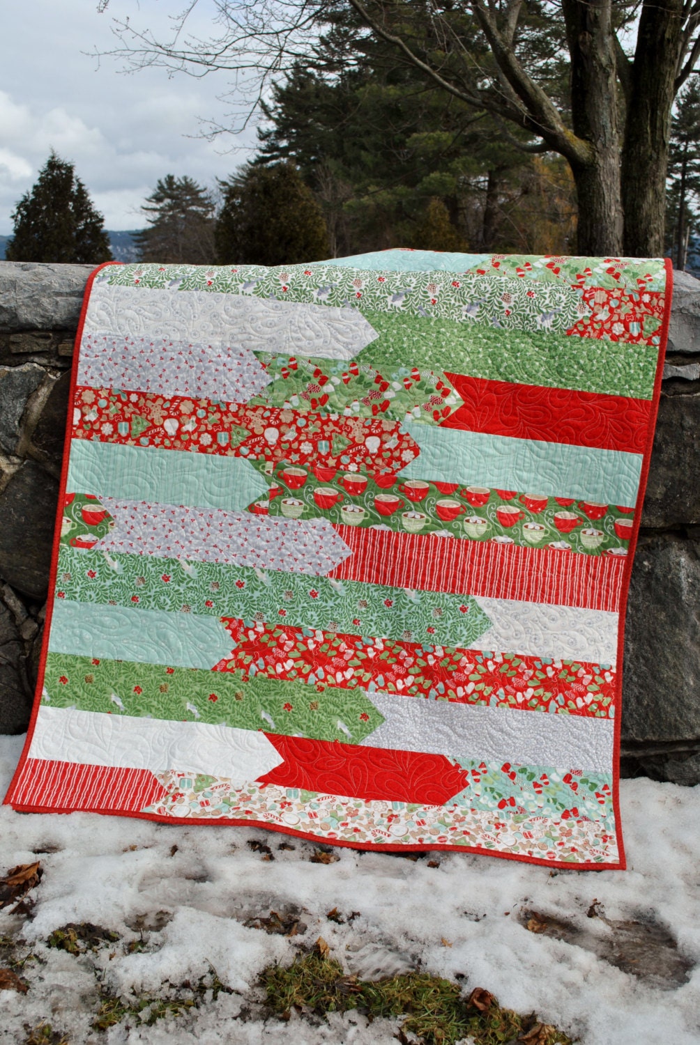PDF Lap Quilt Pattern....Quick and Easy, uses Dessert Roll or yardage, Going my Way