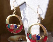 Earrings, Cloisonne "Like", Painted, Wires