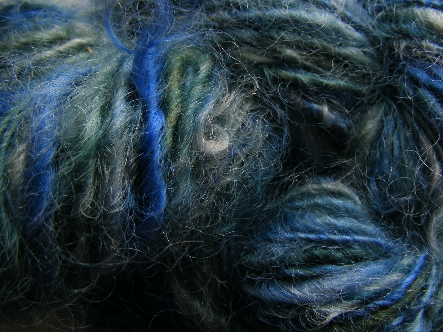 Handspun Wool Yarn RIVER MOSS  Lincoln Longwool Fleecespun 85yds 3.5oz 8-9wpi aspenmoonarts