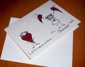 CRAZY Love Obsession Romantic Card Lover  5x7 Art by Agorables bringing U a Horror filled Valentine's Day
