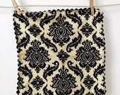 Black and Cream Rick Rack Cloth Napkins