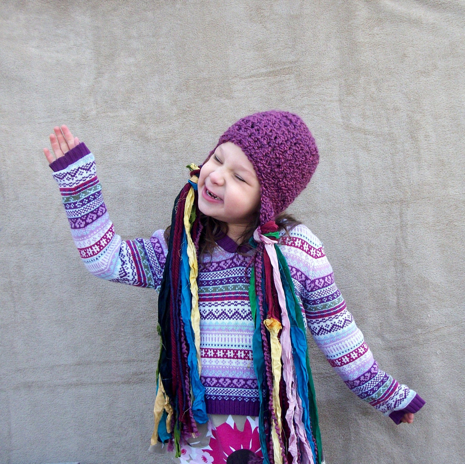Limited Edition - Rapunzel Hat in Merlot - Princess Hat, Toddler Hat, Girl's Winter Hat