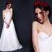 Silk Hand Gathered Bustier Gown with Alencon Lace