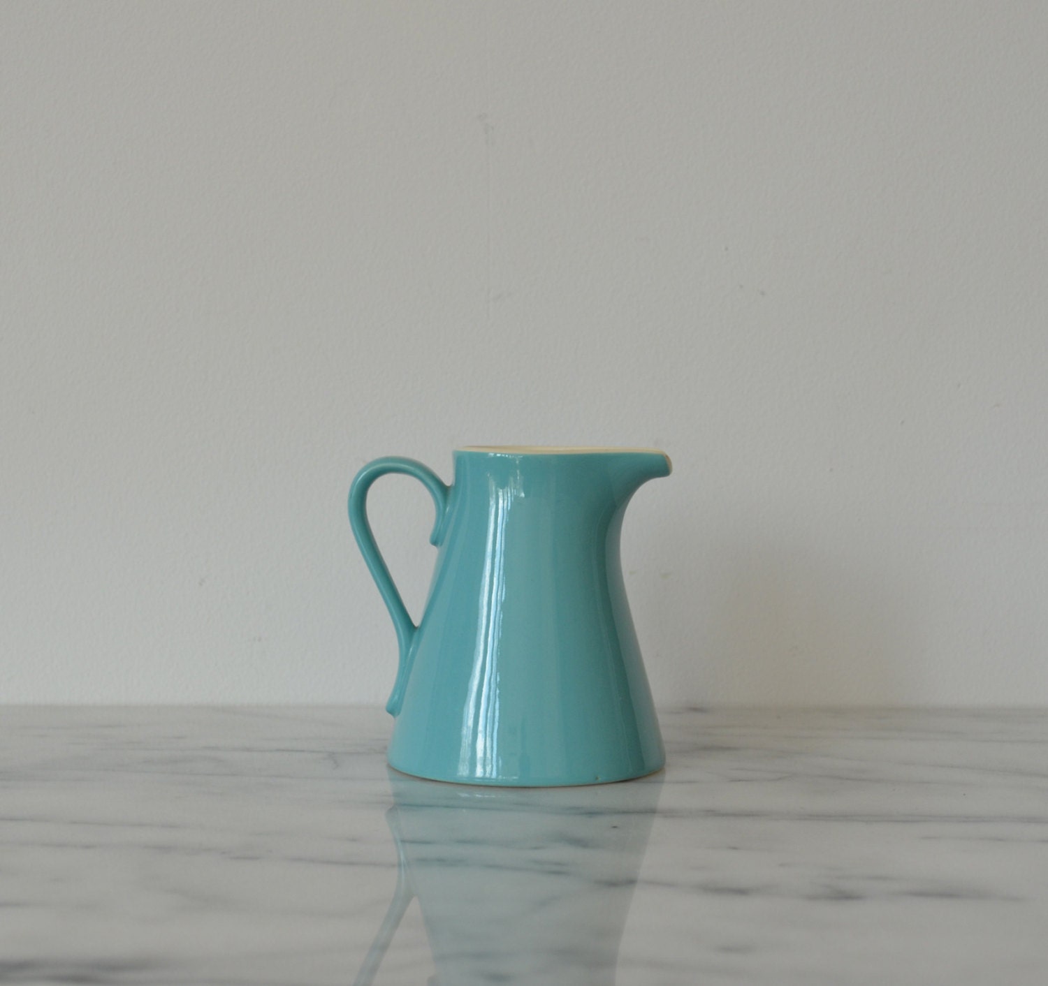 vintage turquoise creamer mini pitcher