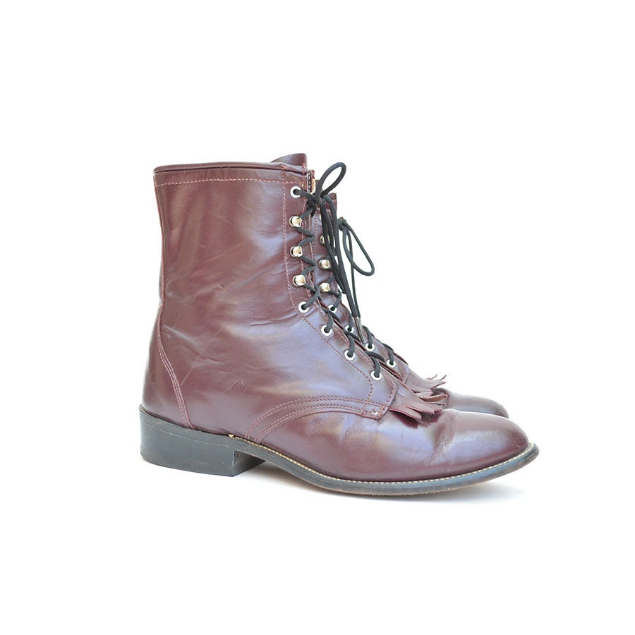 size 10 burgundy leather boots 42