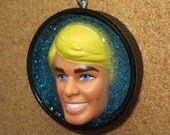 Upcycled Ken Doll Pendant -Aquamarine