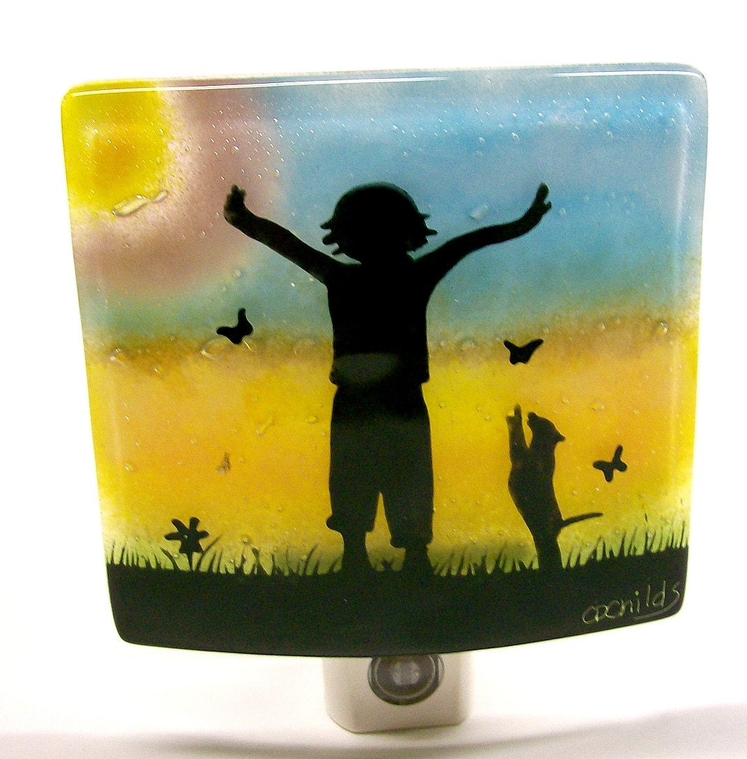 Night Light In Fused Glass (Playing In The Sun)