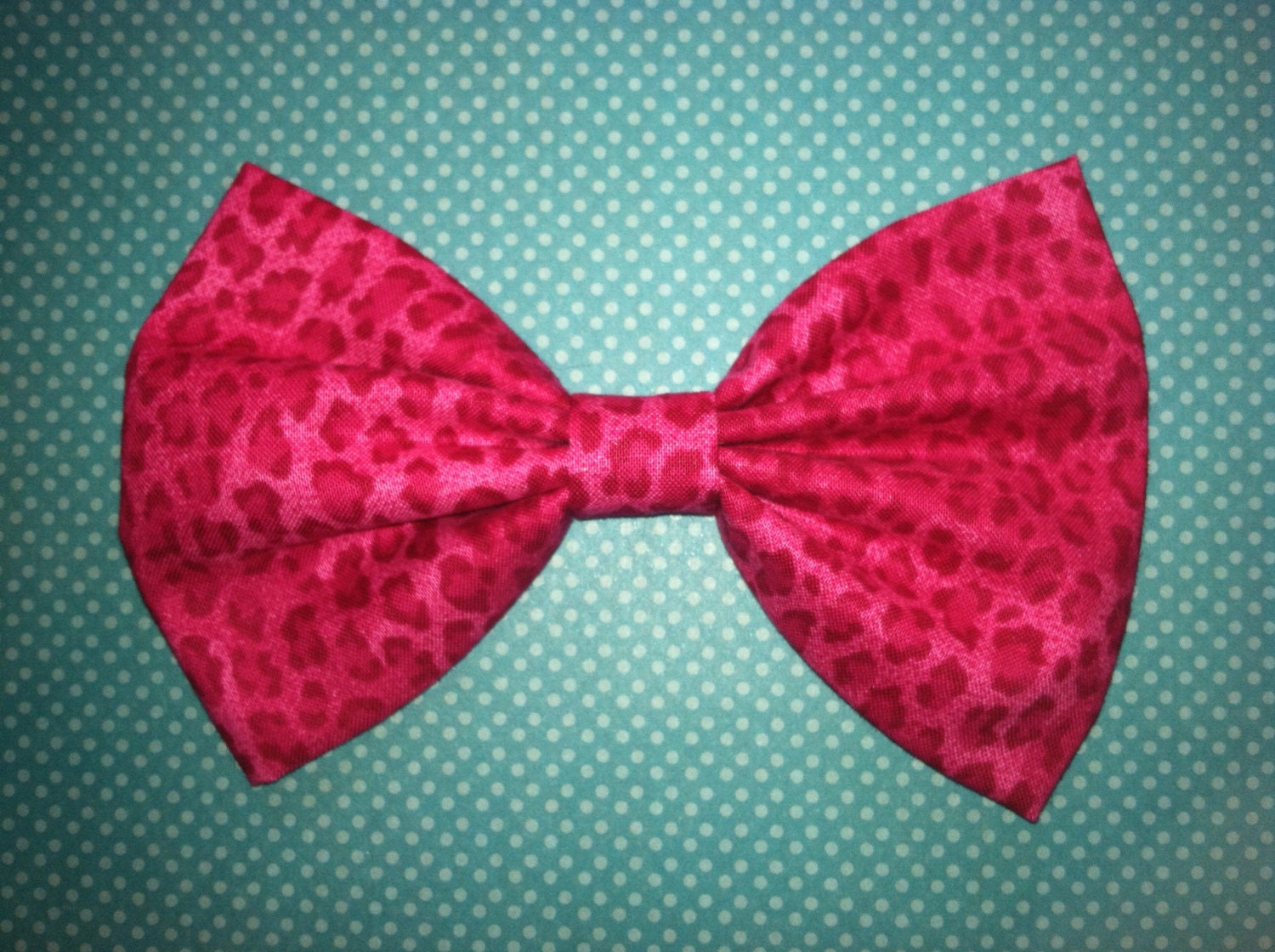 Hot Pink Leopard Animal Print Fabric Hair Bow