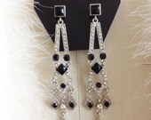 Lulu Earrings, Wedding Jewelry Bridal Earrings Bridesmaid Earrings Dangle Earrings Clear White Crystal Tear drop Earrings