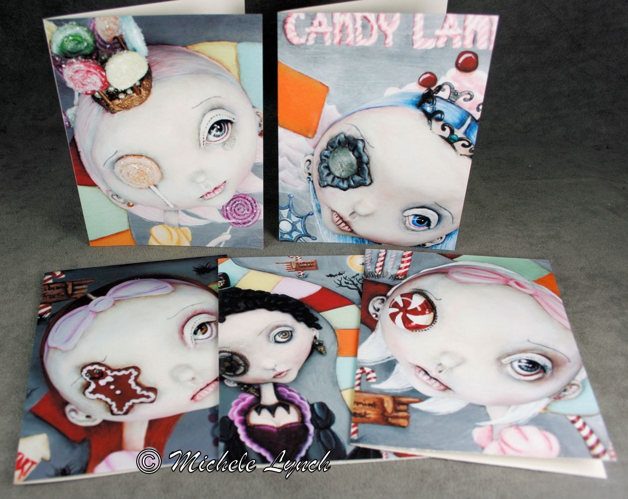 Candy Land 5 Blank Pop Surrealism Fairy Tale Note Cards