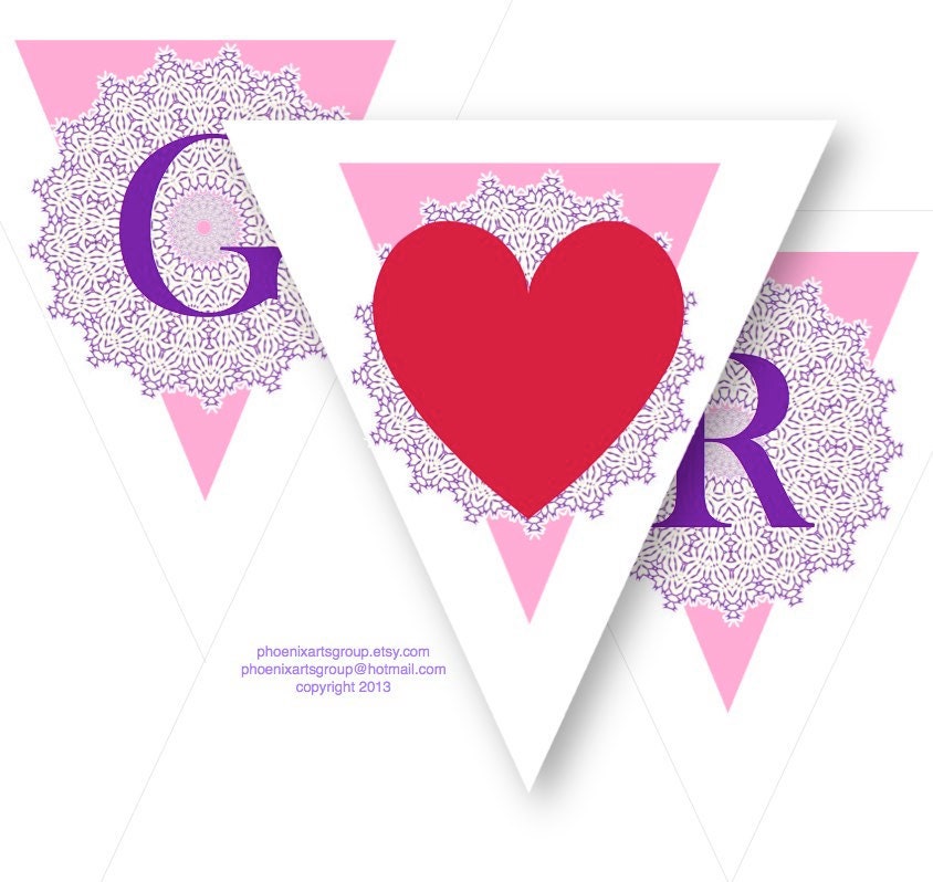 BABY GIRL - Baby Shower Banner - Instant Download Digital Printable Pdf - Pink and Lavender, Decoration