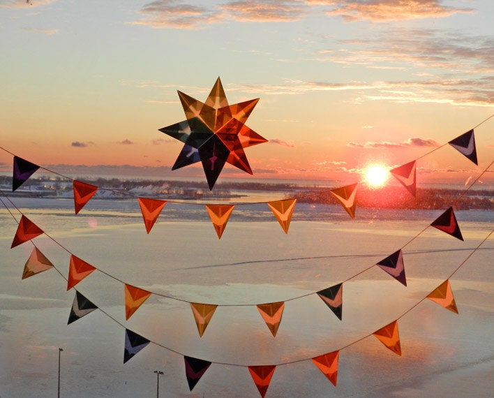 Sun Rise - 9-feet Party Banner with STAR: Nursery/Birthday/Wedding Decoration, Baby Shower, Rainbow Garland