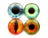 4 Handmade Glass Eye Cabochons, 20mm, Oops Quality: Hey Four Eyes (Set 34)