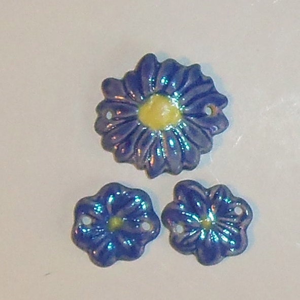 Blue Daisy Cuff and Drops