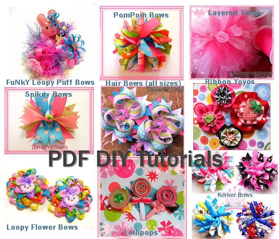ON SALE - Bundle Discount - How To Make Hair Bows, Layered Tutus and MORE - Instructions Beginner Patterns (10 Ebooks)