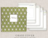 NEUTRAL Modern Baby Memory Book (New Mod Neutral Pages, Grass Cover 9.25 x 9.5)