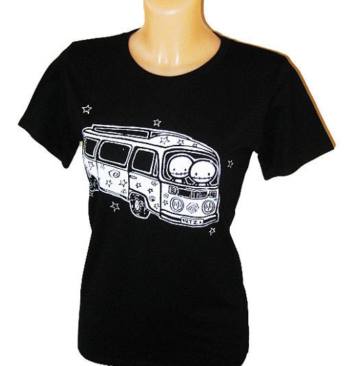 Mens Magic Bus Hippy Camper Rocky The Zombie t-shirt in black