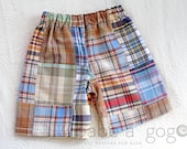 Fishing Trip Madras Shorts for Babies, Toddlers and Little Boys