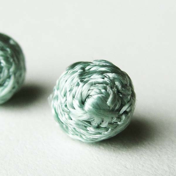 Seafoam Green Braided Stud Earrings