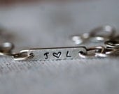 Wedding Anniversary Bracelet in Recycled Ecofriendly sterling silver - Handstamped - Custom Personalized - Bride Bridesmaid Gift